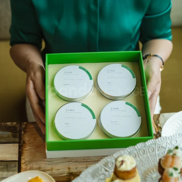Green Food Packaging Gift Box with Tray Insert
