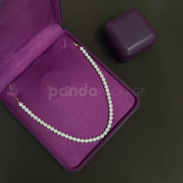 Velvet-Lined Purple Jewelry Box Set for Necklace, Ring & Bracelet