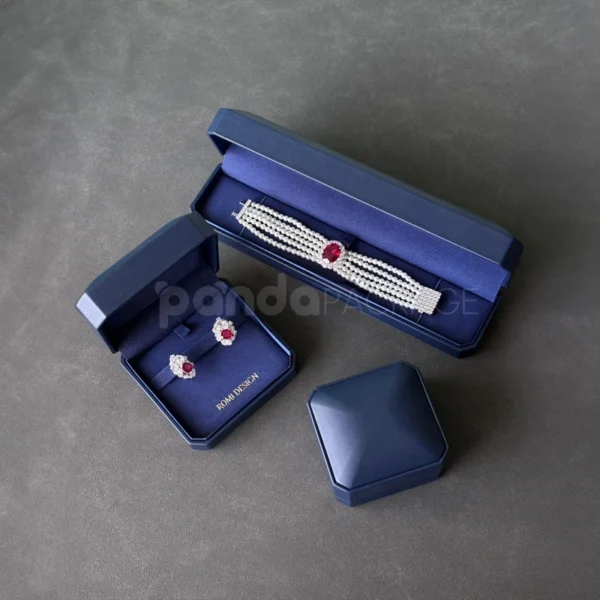 Luxury Jewelry Box in Deep Blue with Velvet Interior