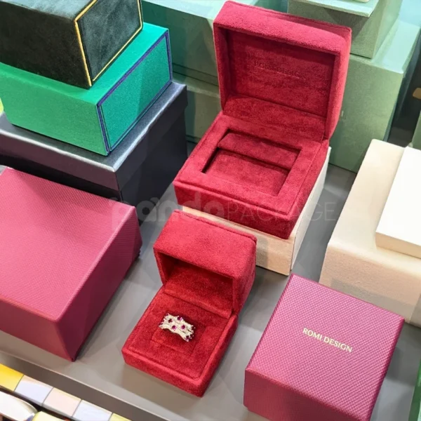 Velvet Red Ring Box with Elegant Magnetic Closure - second image