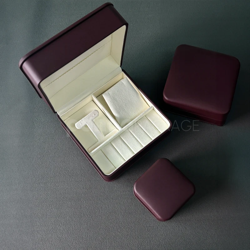 Matte Maroon Leatherette Jewelry Box