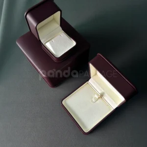 Matte Maroon Leatherette Jewelry Box