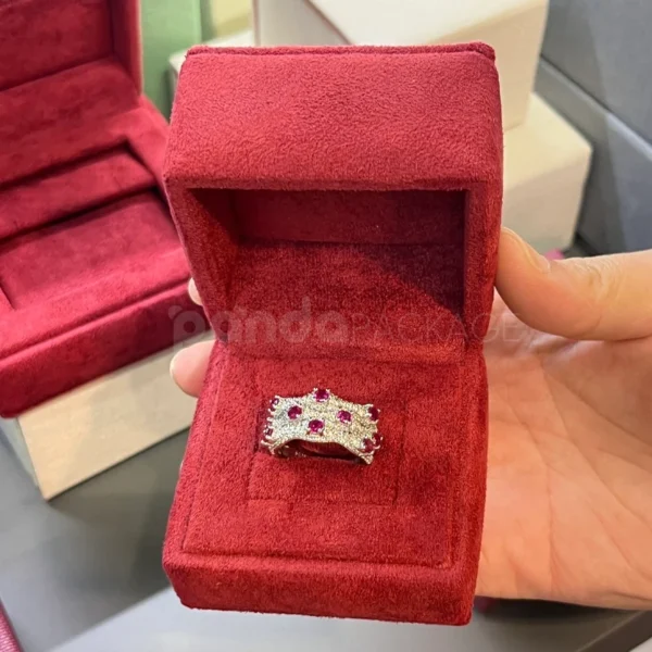 Velvet Red Ring Box with Elegant Magnetic Closure