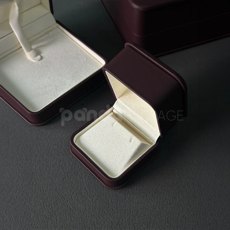 Matte Maroon Leatherette Jewelry Box
