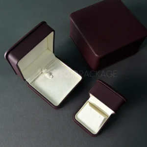 Matte Maroon Leatherette Jewelry Box