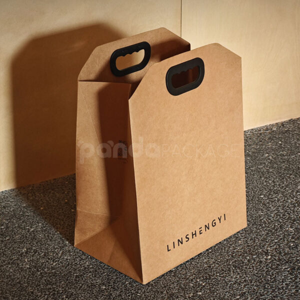Kraft Paper Bag with Die-Cut Handle and Black EVA Grip