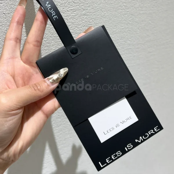Luxury Black Garment Hang Tag with Ribbon Strap