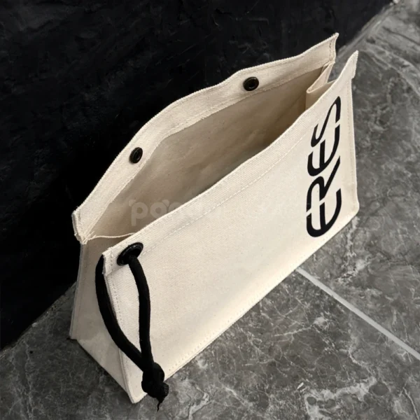 Minimalist Canvas Zipper Pouch with Wrist Strap