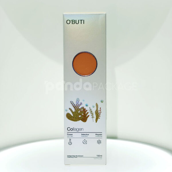 Modern Holographic Skincare Packaging with Coral Illustration