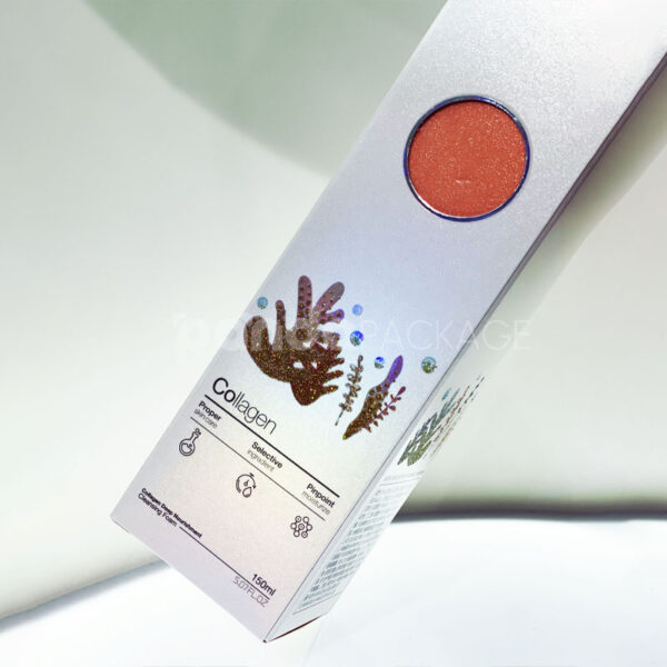 Modern Holographic Skincare Packaging with Coral Illustration