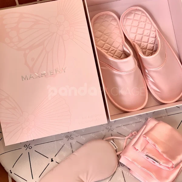 Elegant Pink Maternity Gift Box with Embossed Floral Design