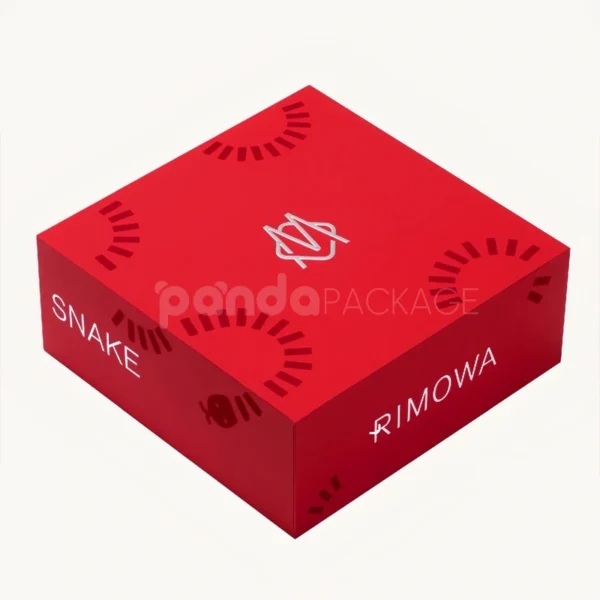 Modern Red Lunar Gift Box with Layered Insert and Zodiac-Themed Design