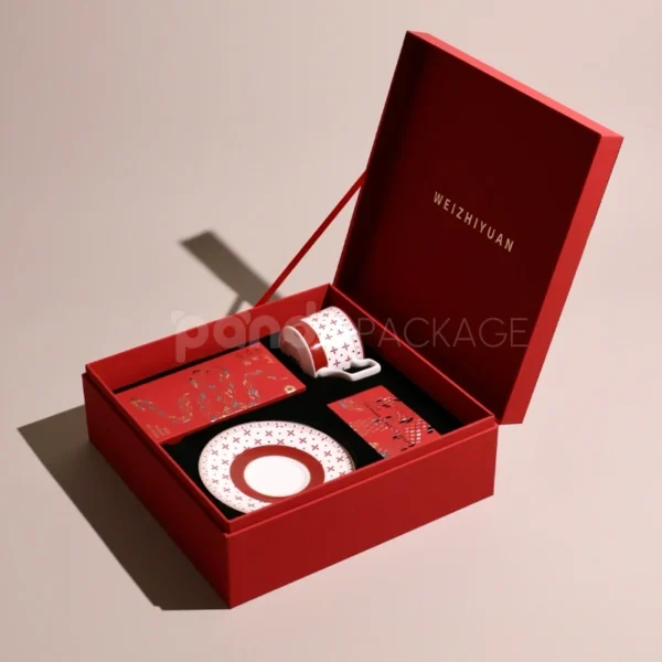 Red Magnetic Flip-Top Gift Box with Serpent & Moon Foil Artwork