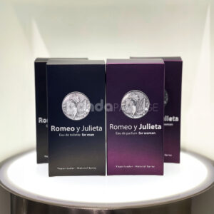 Romeo y Julieta Inspired Rigid Gift Box with Metallic Embellishment