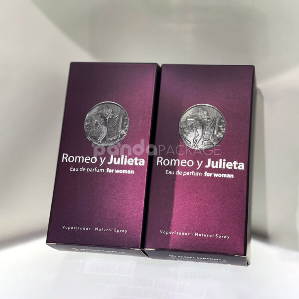 Romeo y Julieta Inspired Rigid Gift Box with Metallic Embellishment
