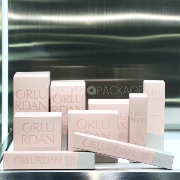 Soft Pink Embossed Cosmetic Packaging Box