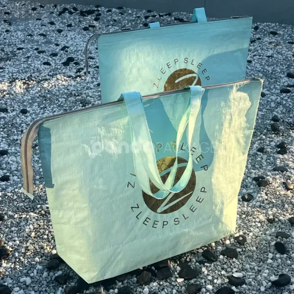 Transparent Frosted PVC Gift Bag with Golden Logo