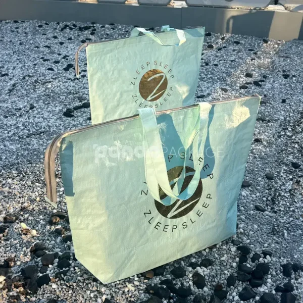 Transparent Frosted PVC Gift Bag with Golden Logo