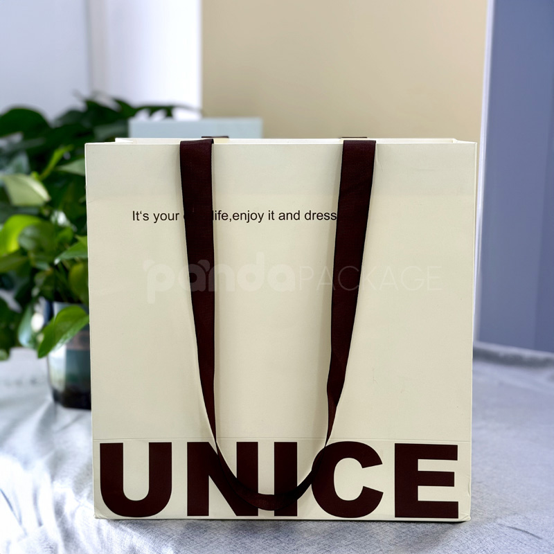 Paper Bag with Wide Satin Ribbon Handles