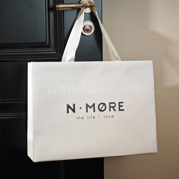 White Matte Gift Bag with Satin Handles