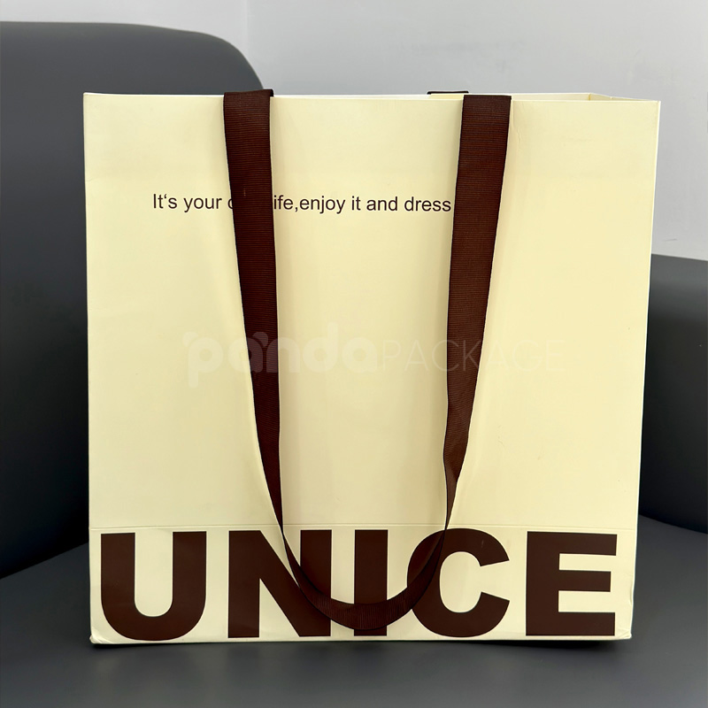 Paper Bag with Wide Satin Ribbon Handles