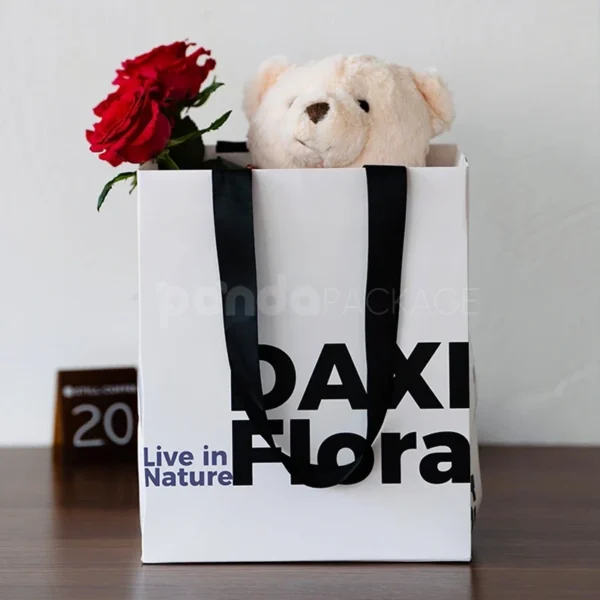 Bold Modern Gift Bag with Black Lettering & Handles
