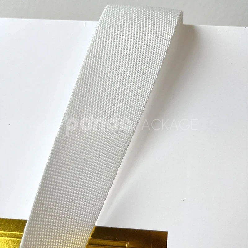 White Gift Bag with Gold Foil Logo
