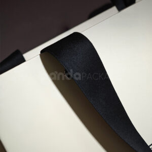 Premium Cream Gift Bag with Black Handle Accents
