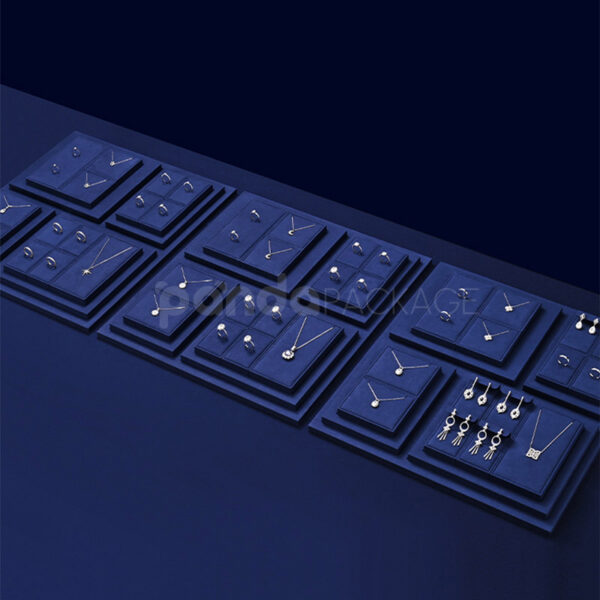 Navy Blue Velvet Stackable Display Board Set