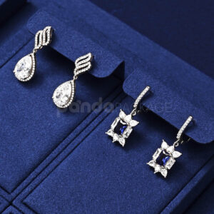 Navy blue stackable velvet display boards