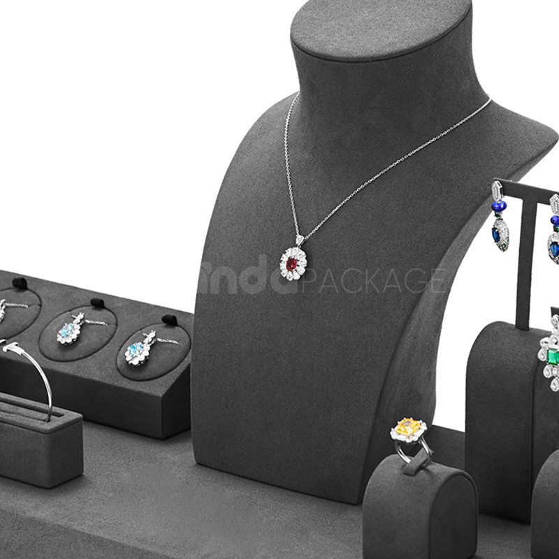 Grey Jewelry Display Stand Set