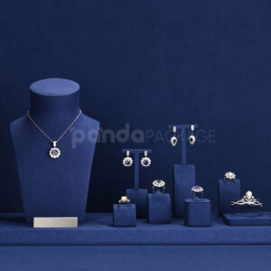 Blue Velvet Jewelry Display Stand