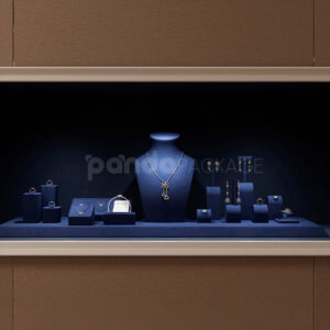 Blue Velvet Jewelry Display Stand