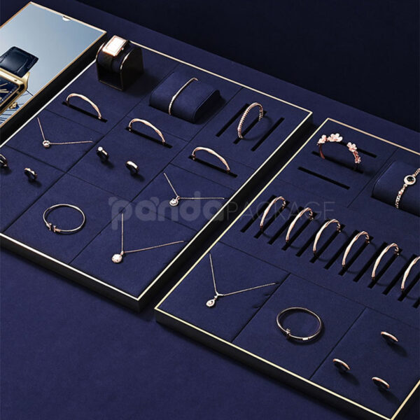 Luxury Velvet Gold-Frame Jewelry Display Tray