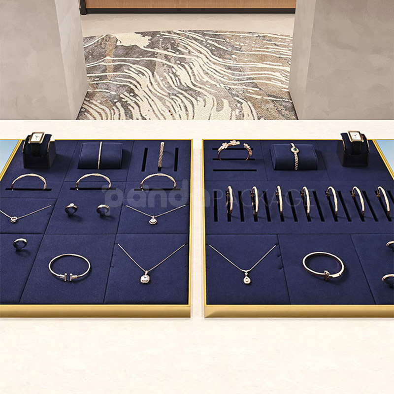 Gold-Frame Jewelry Display Tray