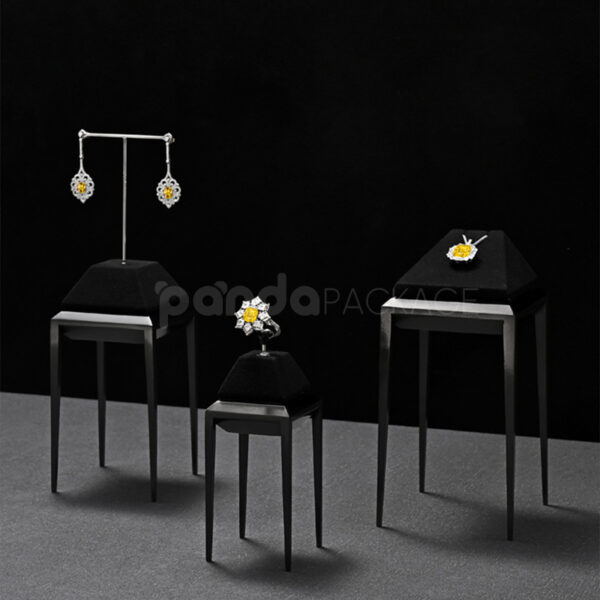 Luxury Velvet Jewelry Display Pedestal Set