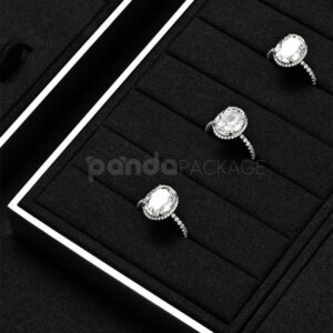 LuxeBlack Velvet Jewelry Display Tray Set for Rings Necklaces Watches
