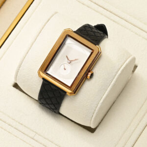 Luxury Gold-Trim Jewelry Display Tray with Necklaces and Watches