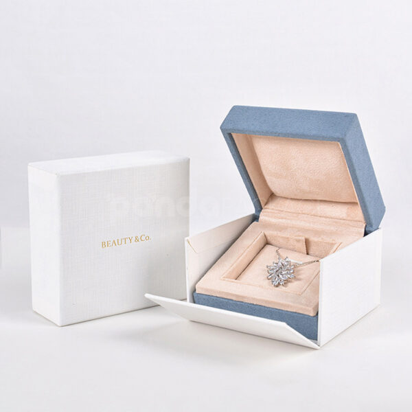 Elegant Mist Blue Velvet Jewelry Gift Box