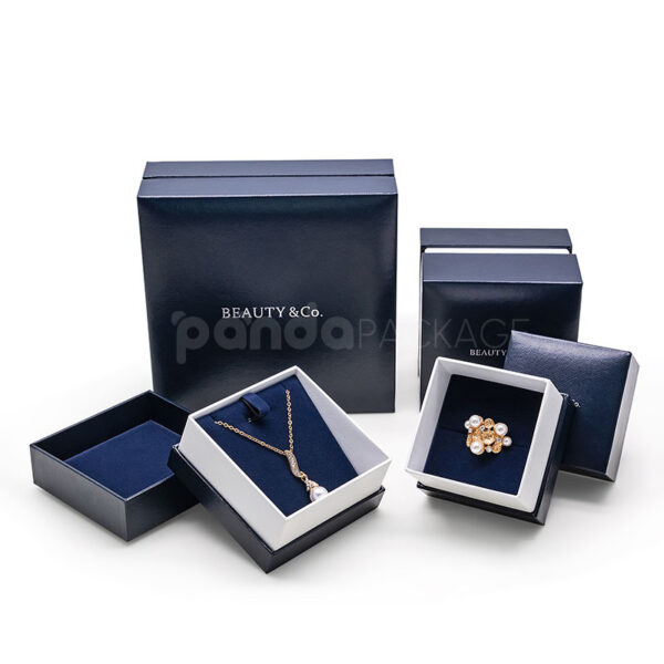 Luxury Navy Blue Jewelry Gift Box Set