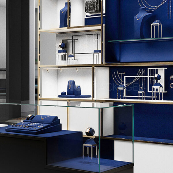 Royal Blue Velvet Jewelry Display Platform Set