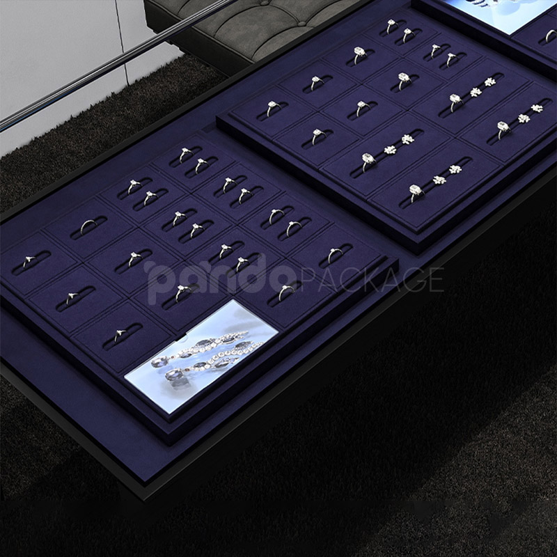 Velvet Ring Display Tray With Slots