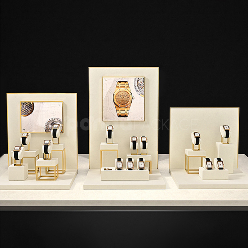 Gold-Frame Watch Display Stand