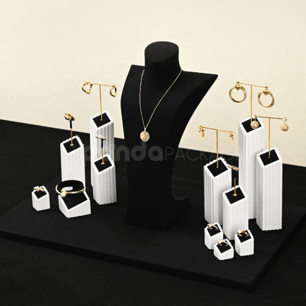 Modern White & Black Jewelry Display Set