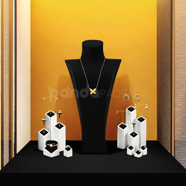 Modern White & Black Jewelry Display Set