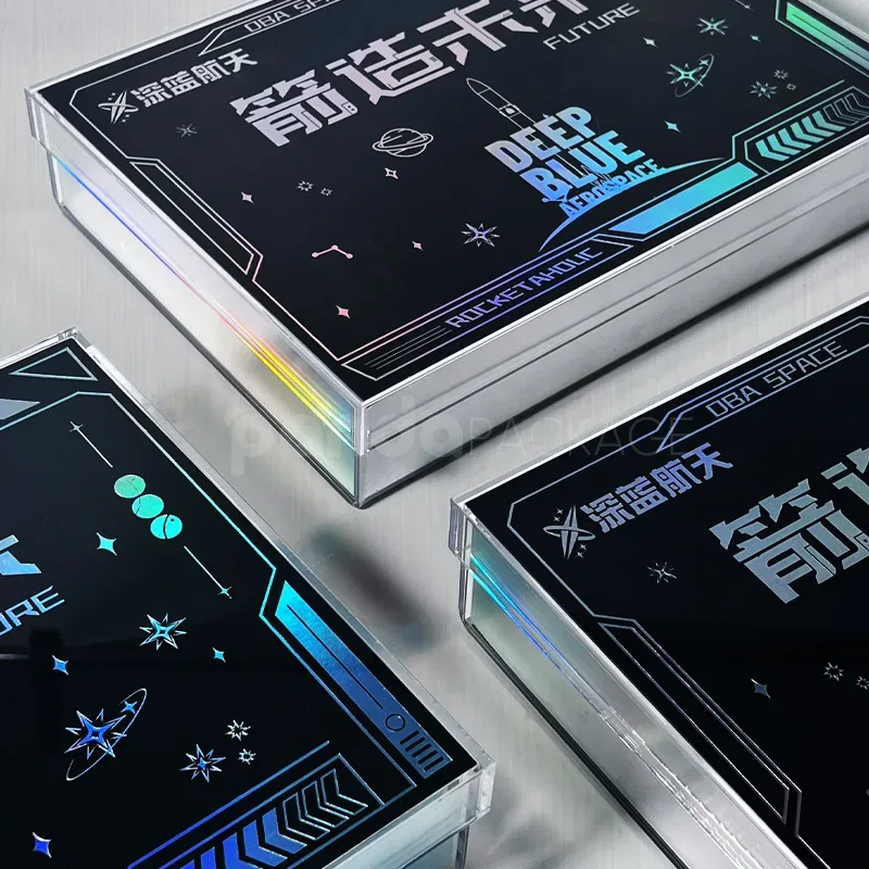 Holographic Space Black Tech Gift Box Futuristic Rocket Kit