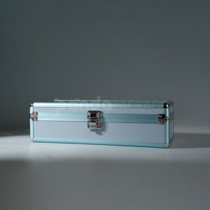 Elegant Blue 5-Slot Watch Storage Box with Clear Lid