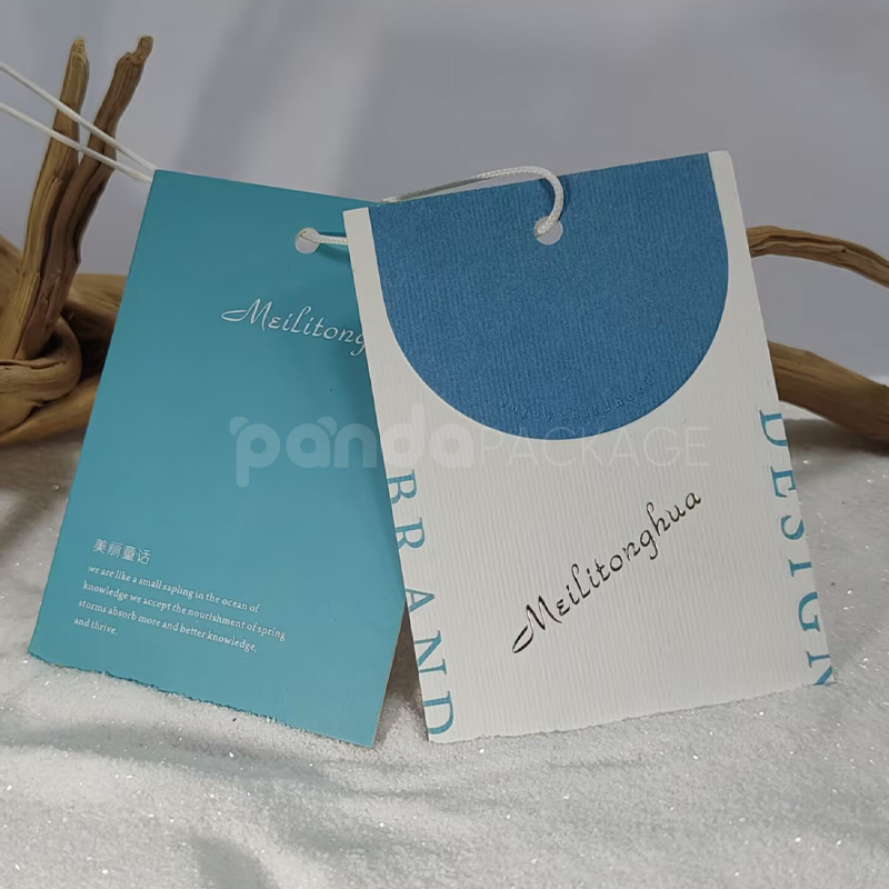 BlueWave Minimalist Elegant Paper Hang Tag on White Background