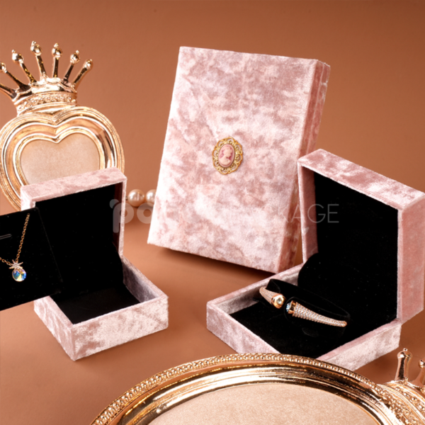 Blush Pink Velvet Elegance Jewelry Gift Box