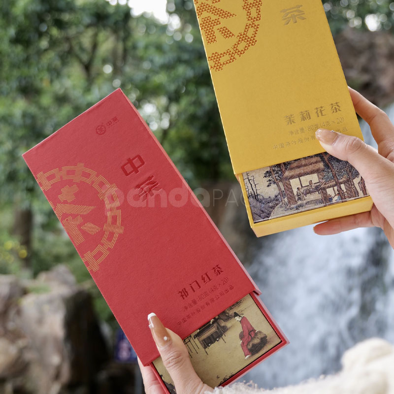 Red Gold Traditional Chinese Art Tea Gift Box